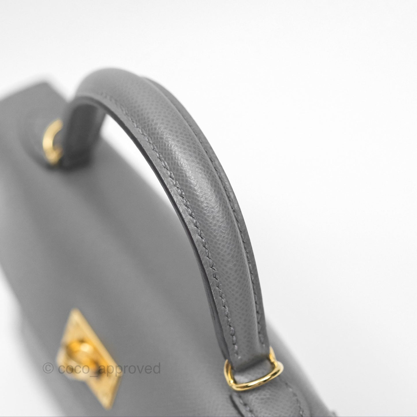 Hermès Mini Kelly II Gris Meyer 0L Madame Leather Gold Hardware