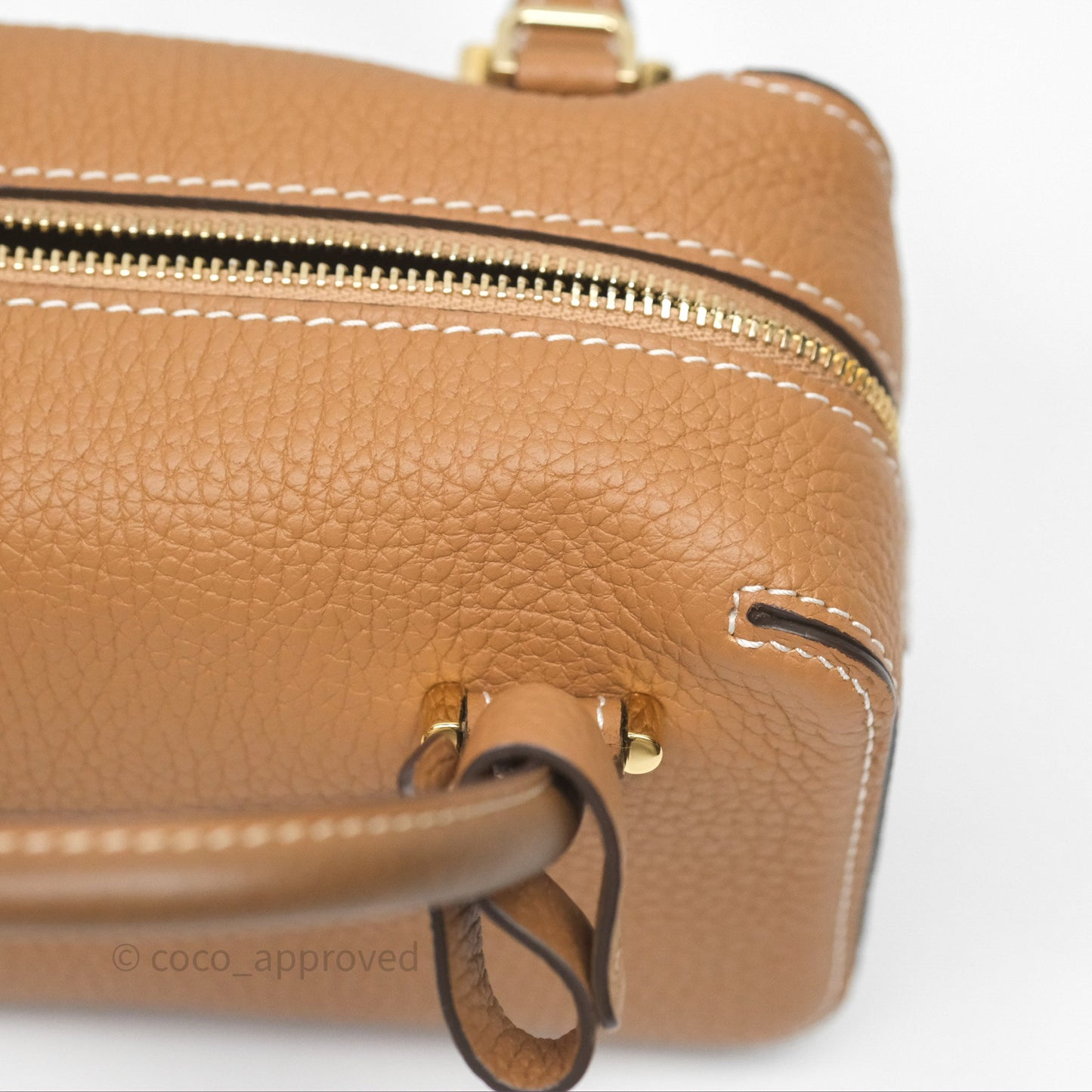 Delvaux Cool Box Nano Taurillon Soft Grained Calfskin Vegetal Ivory Gold Hardware