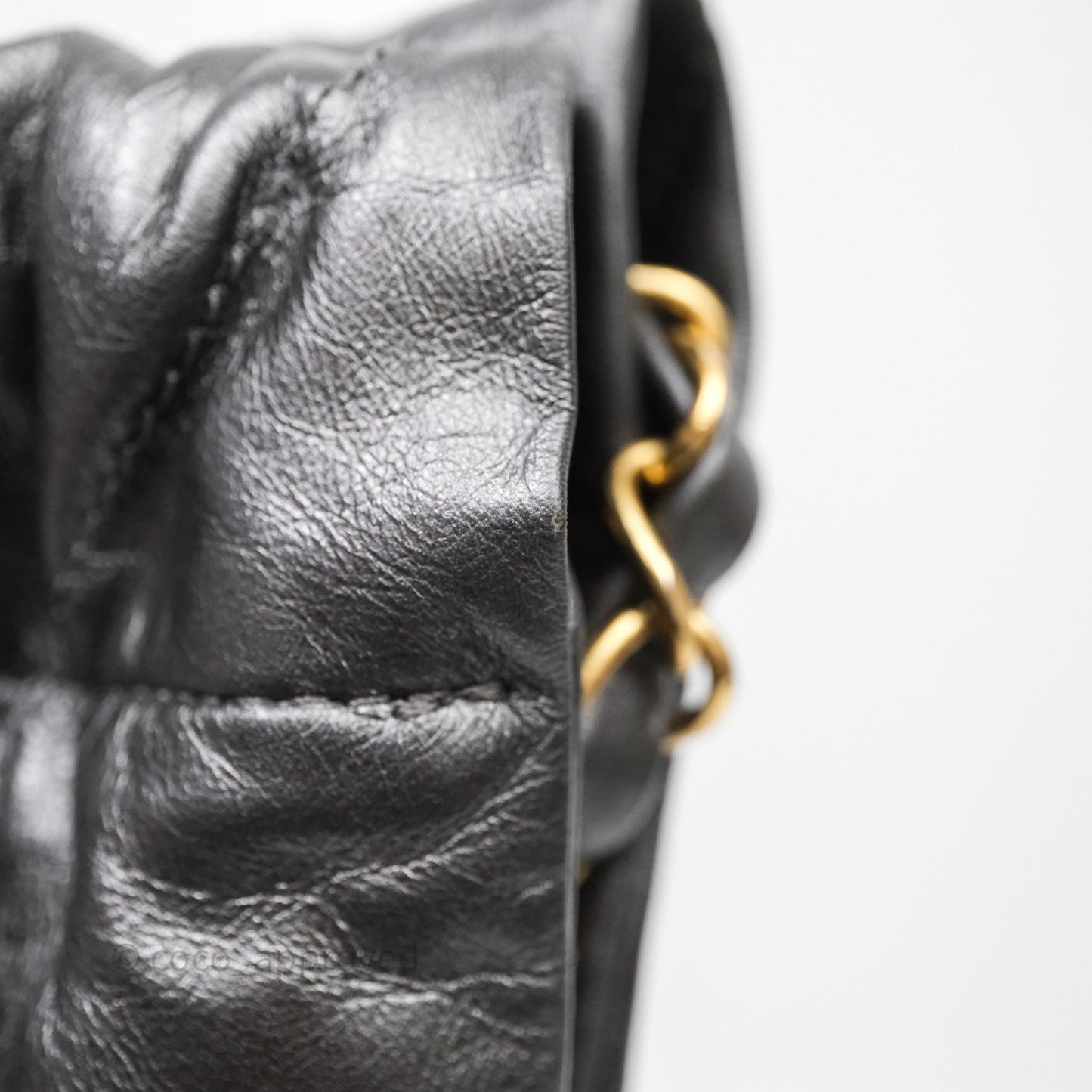Chanel 22 Bag Medium Dark Grey Calfskin Gold Hardware