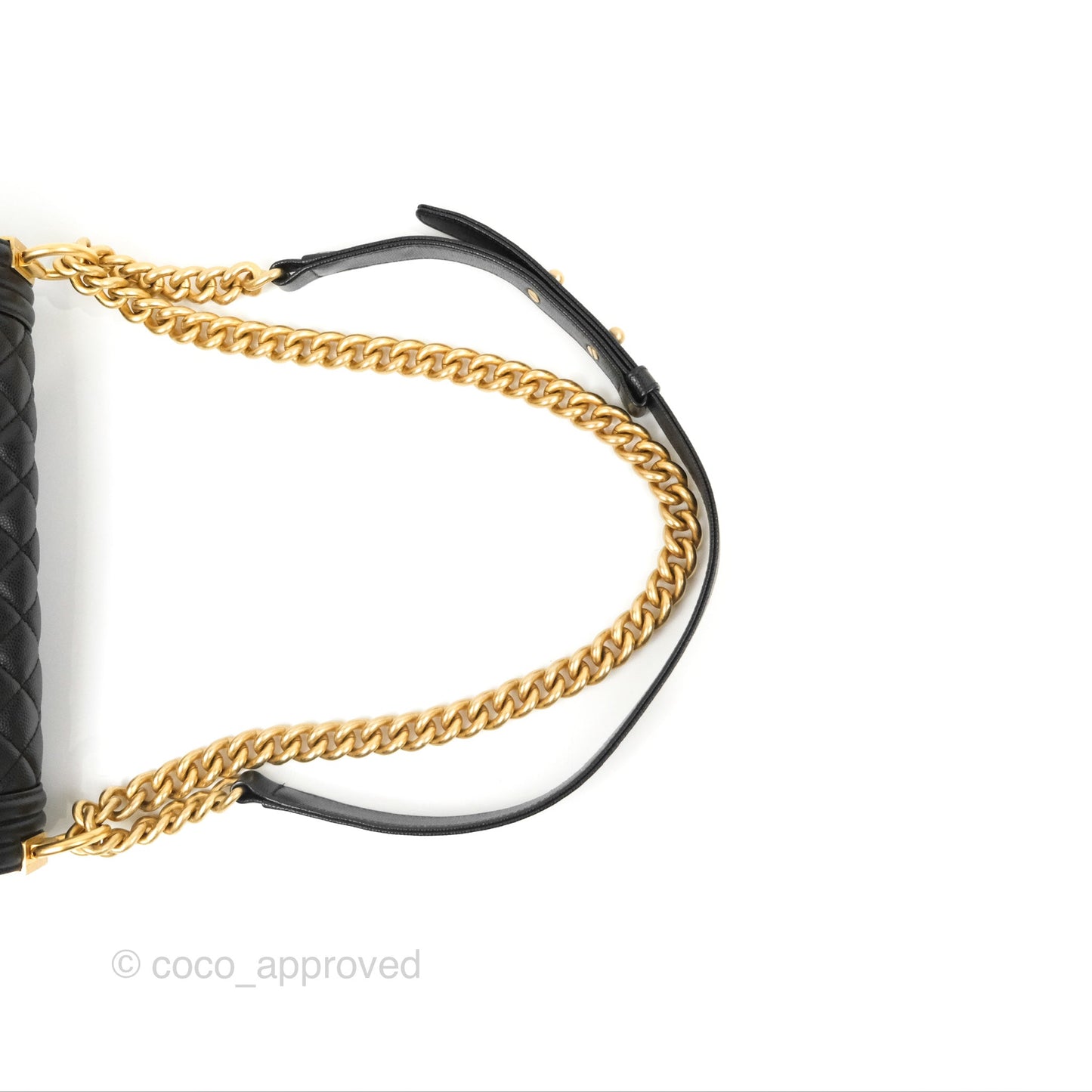 Chanel Quilted Medium Boy Black Caviar Aged Gold Hardware
