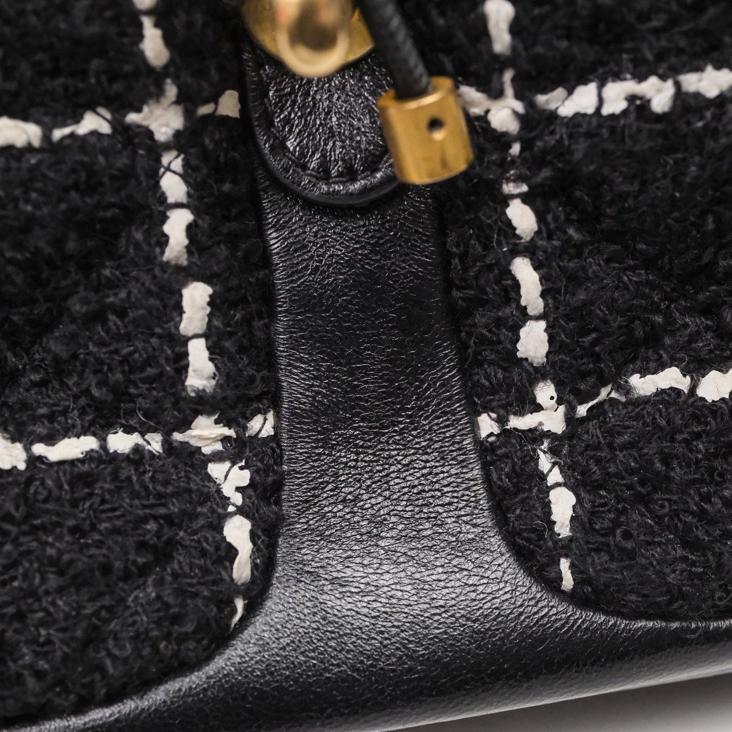 Chanel Duma Backpack Black Tweed Aged Gold Hardware