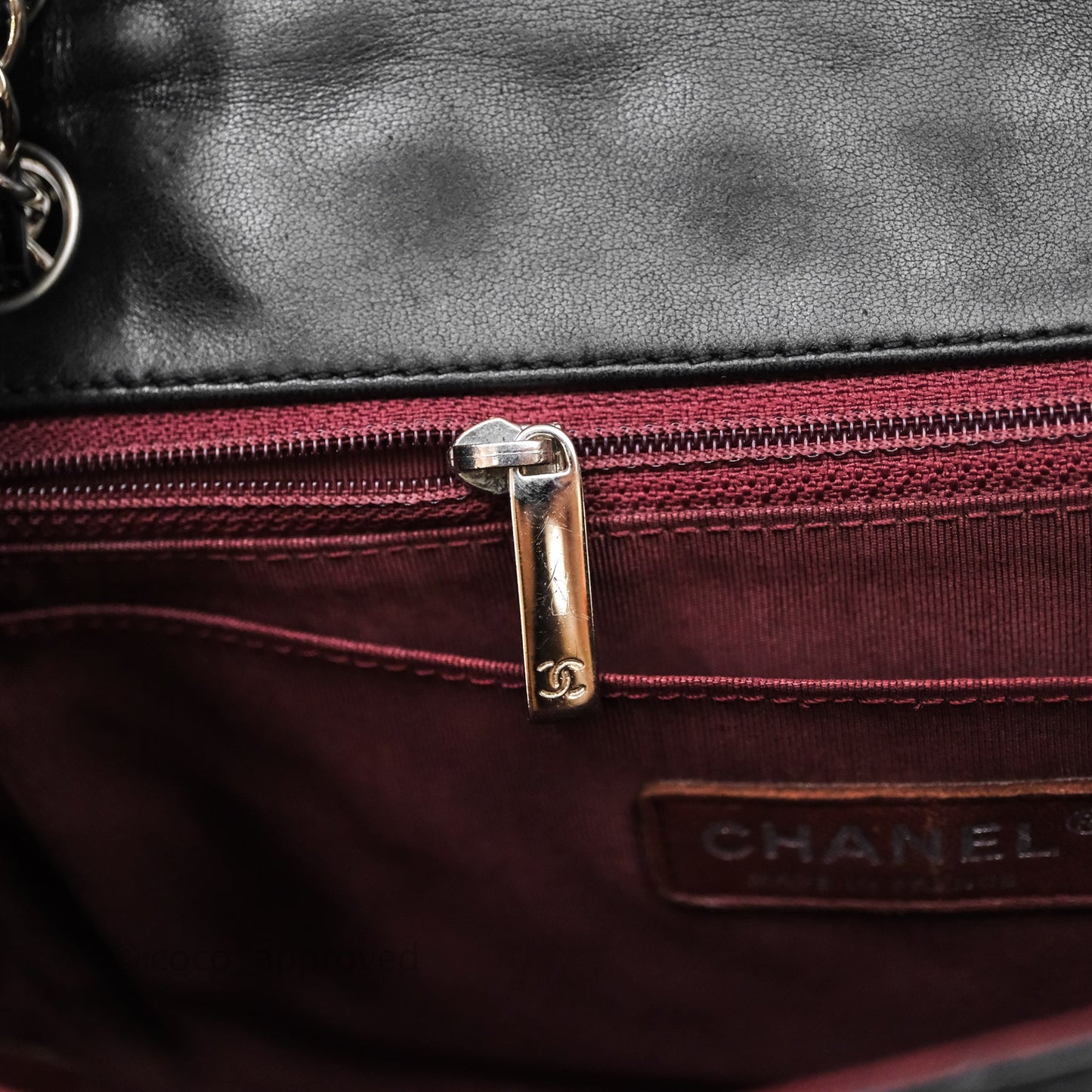 Chanel Quilted Medium Flap Black Patent Silver Hardware