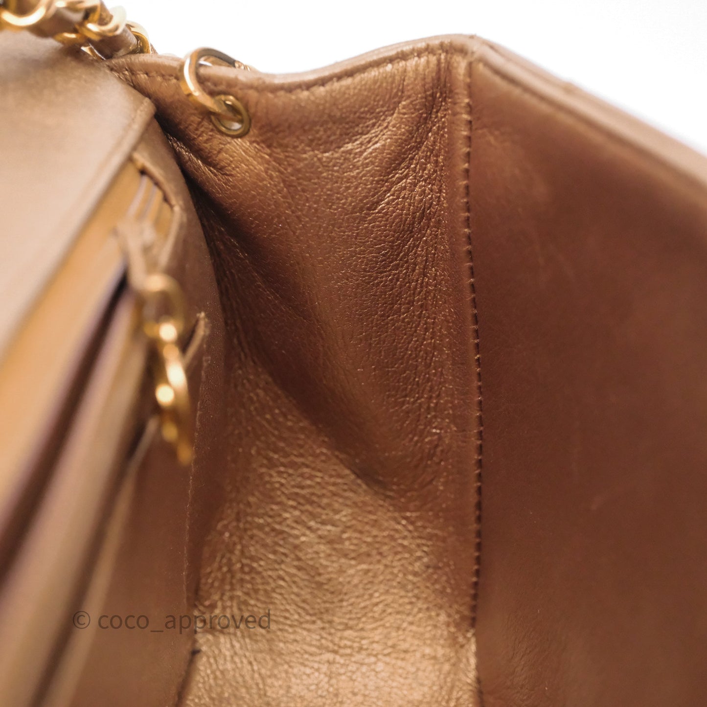 Chanel Vintage Small Quilted Classic Diana Flap Bag Gold Lambskin 24K Gold Hardware
