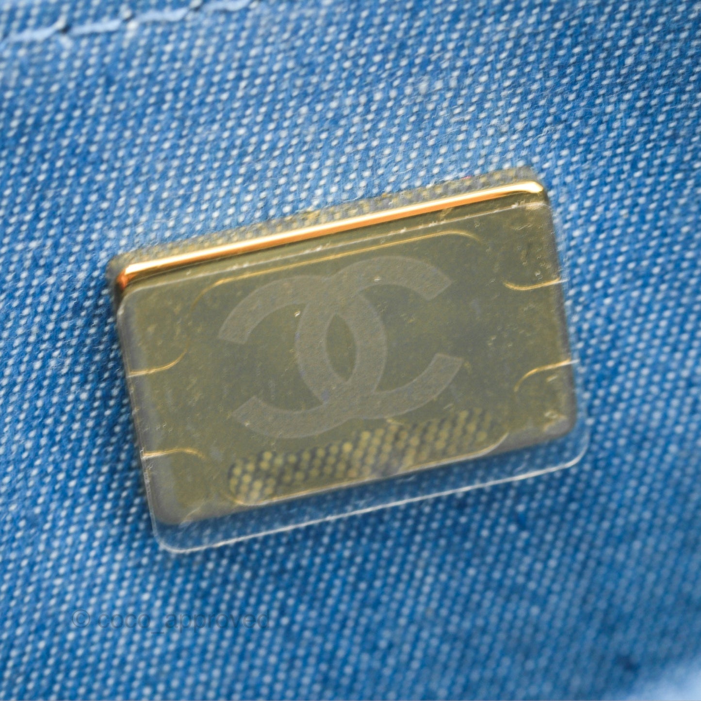 Chanel Quilted Pearl Crush Wallet on Chain WOC Denim Aged Gold Hardware