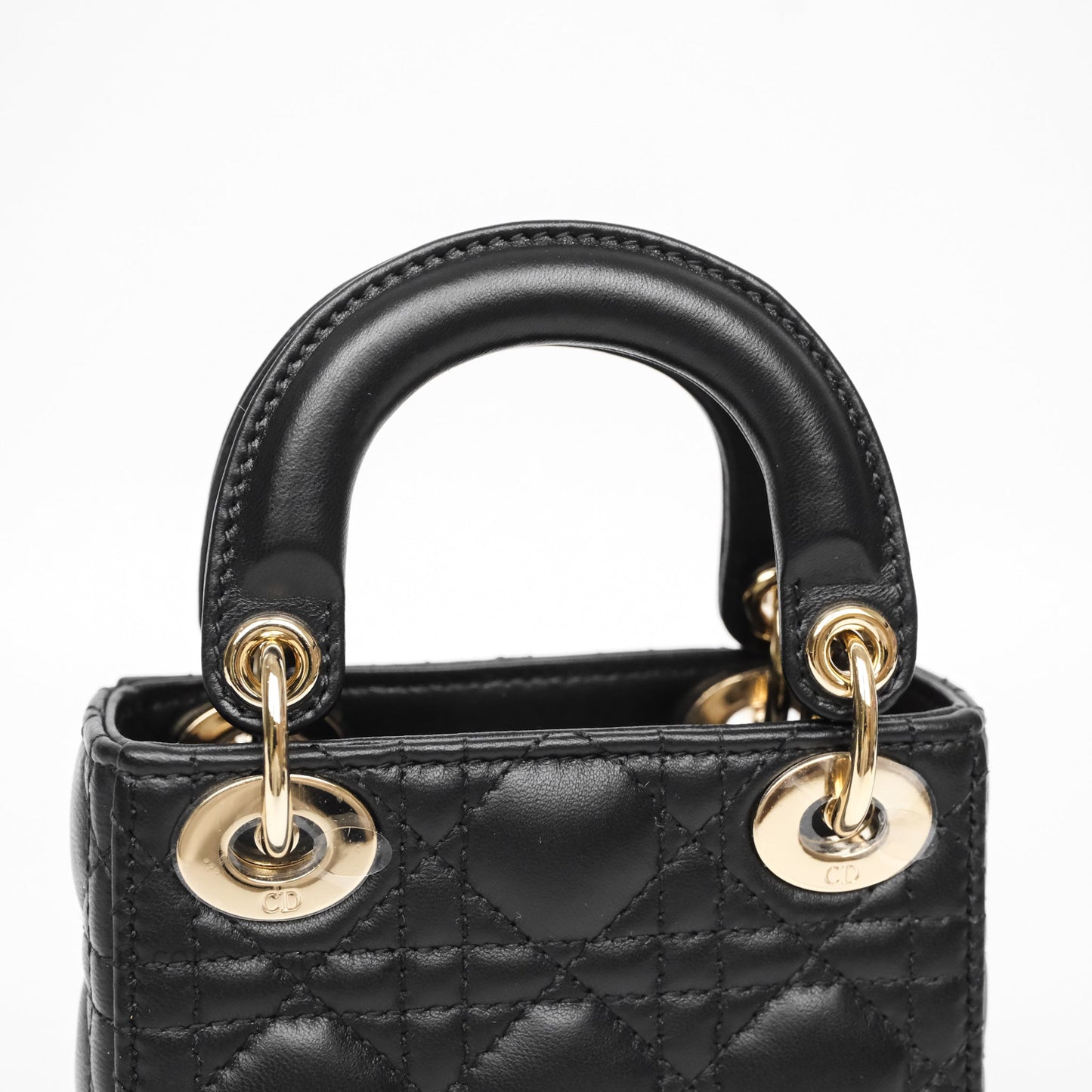 Christian Dior Micro Lady Dior Cannage Black Lambskin Gold Hardware