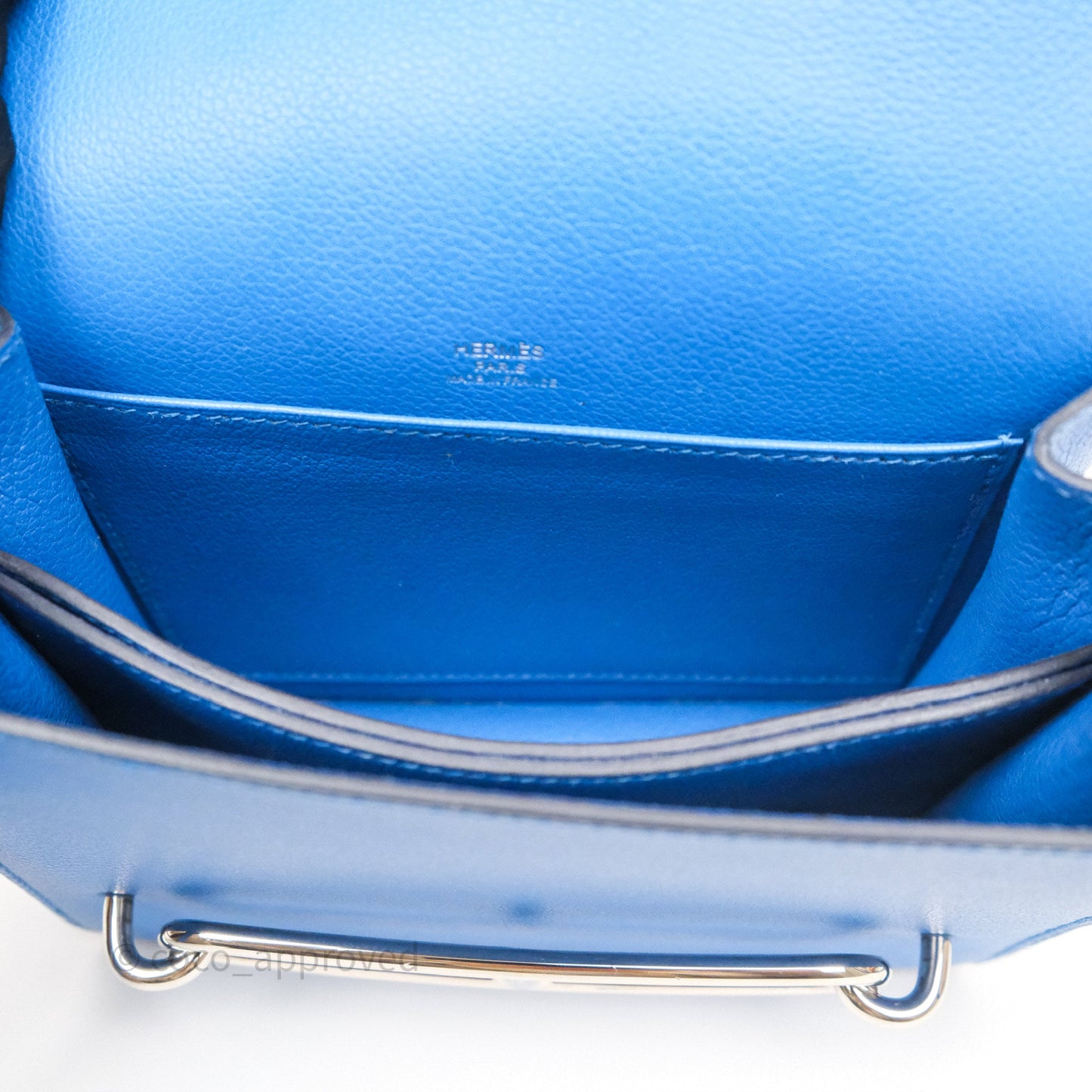 Hermès Roulis Mini 18 Blue Zellige I7 Evercolor Palladium Hardware