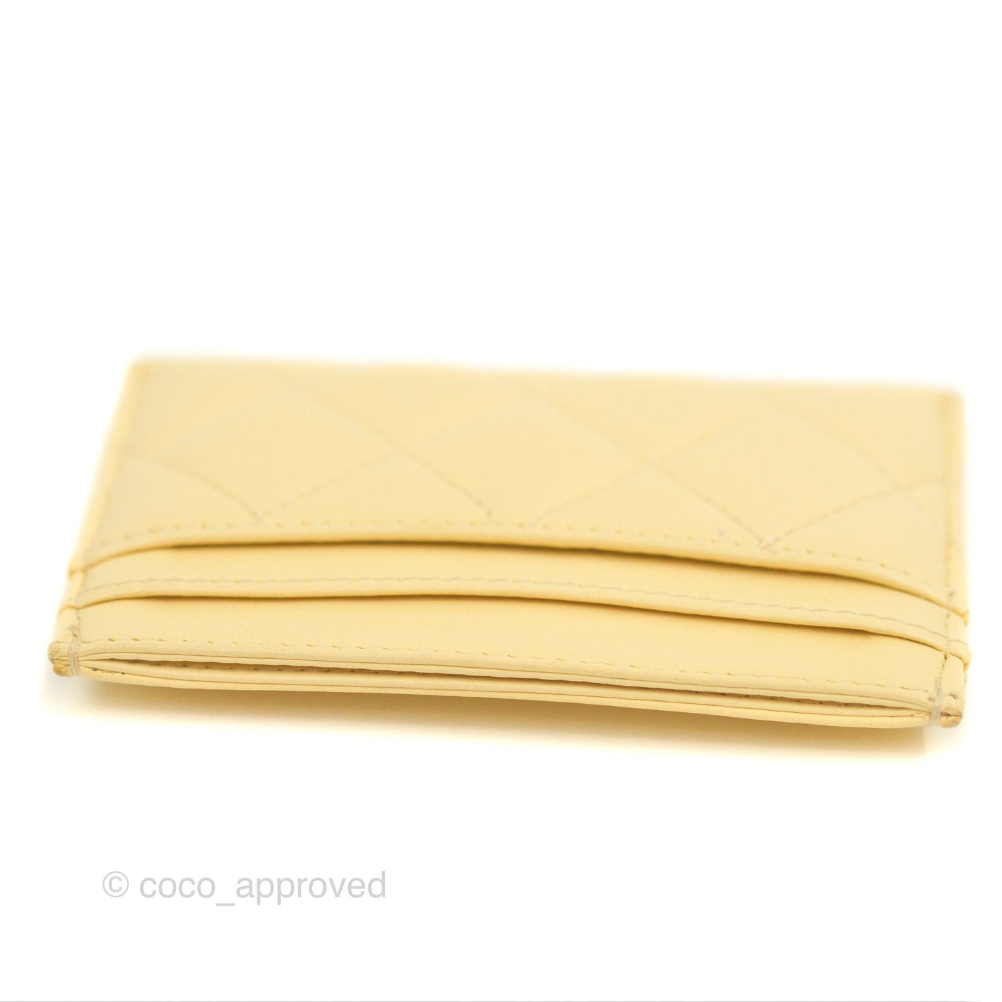 Chanel Classic Lambskin Flat Card Holder Yellow Gold Hardware