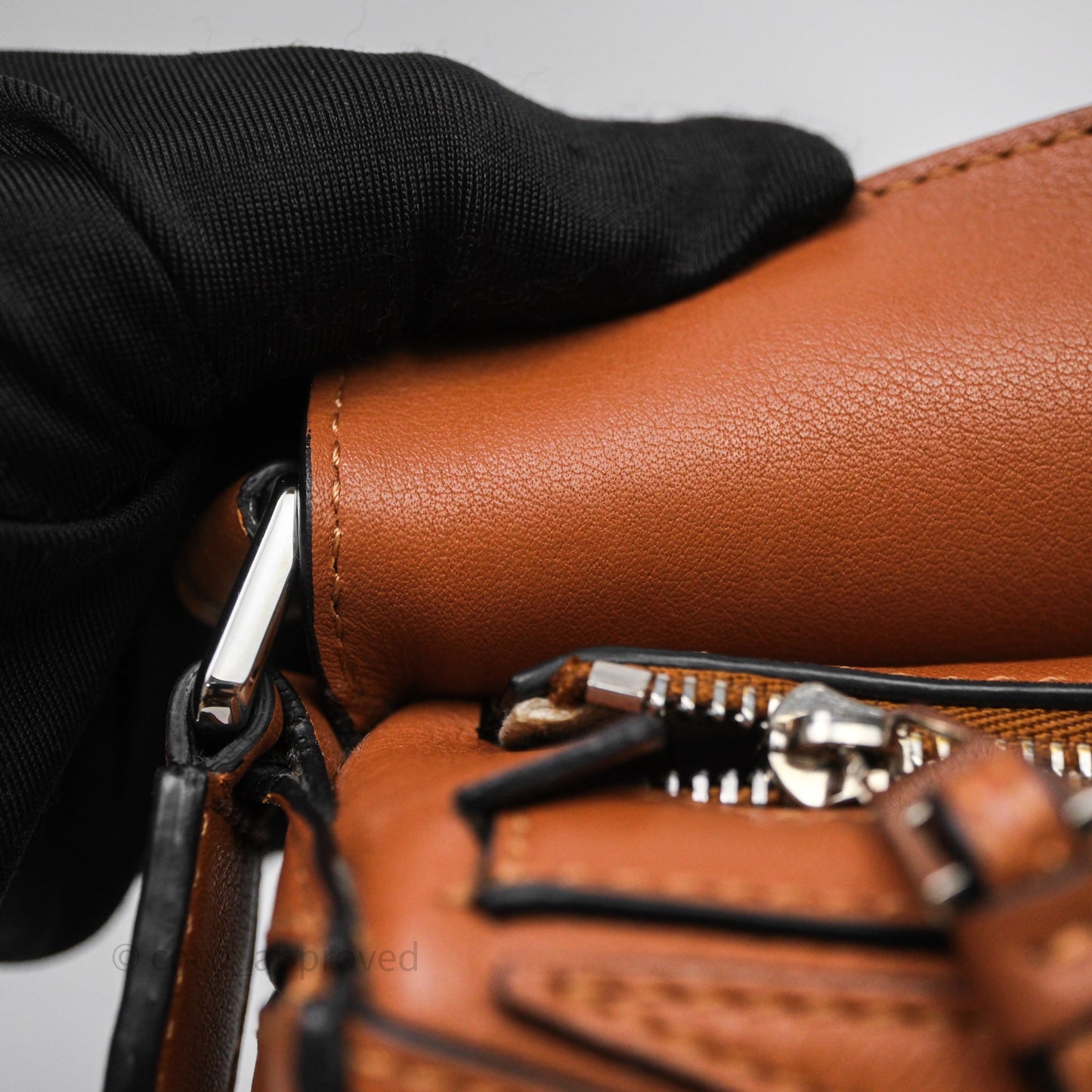 Loewe Mini Puzzle Bag Tan Calfskin Palladium Hardware