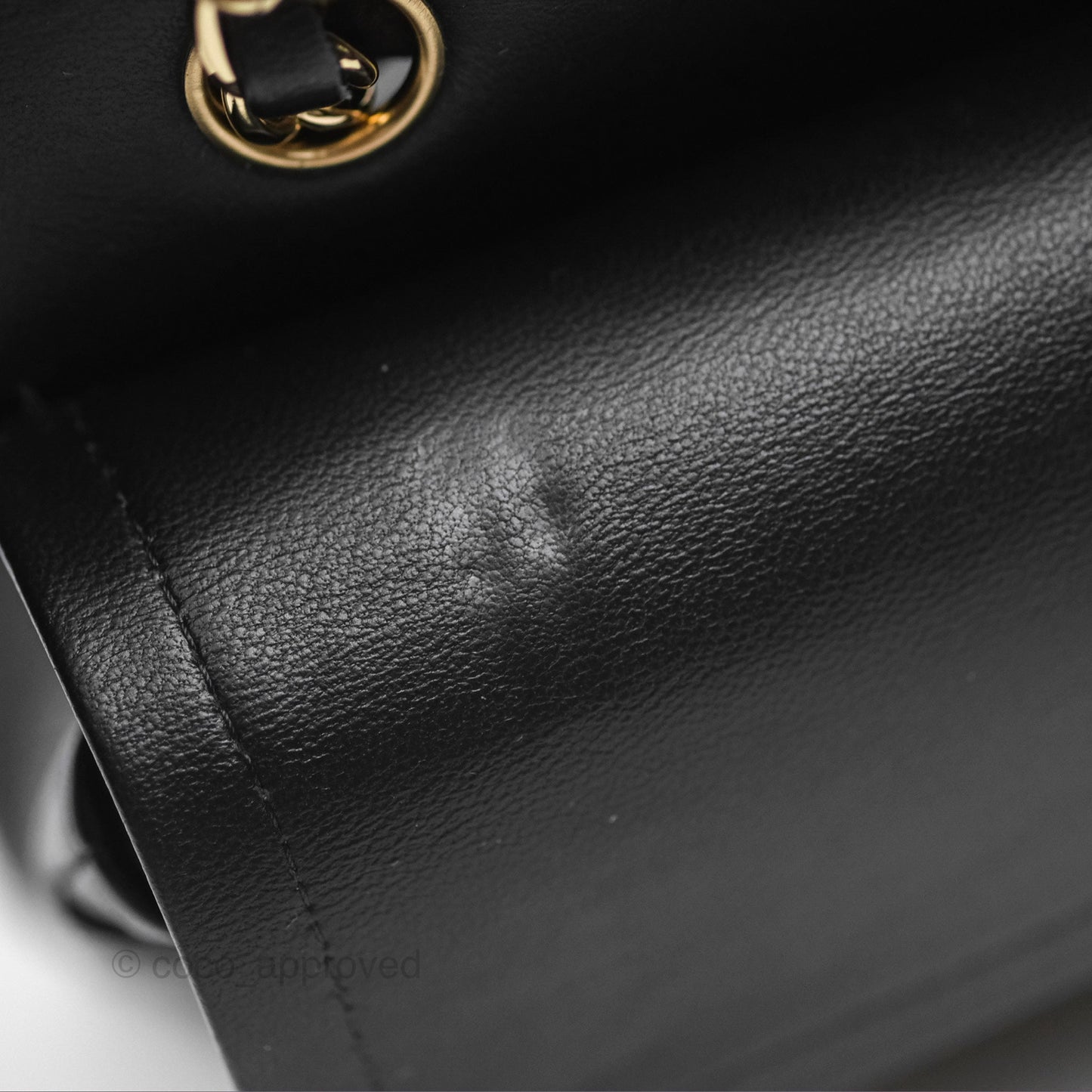Chanel Small Classic Flap Chevron Black Lambskin Gold Hardware