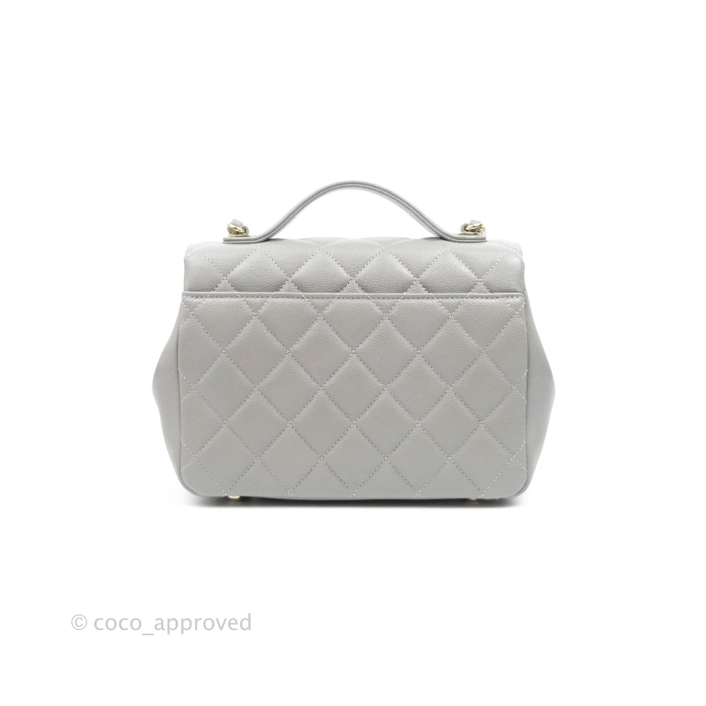 Chanel Quilted Medium Business Affinity Flap Grey Caviar Gold Hardware