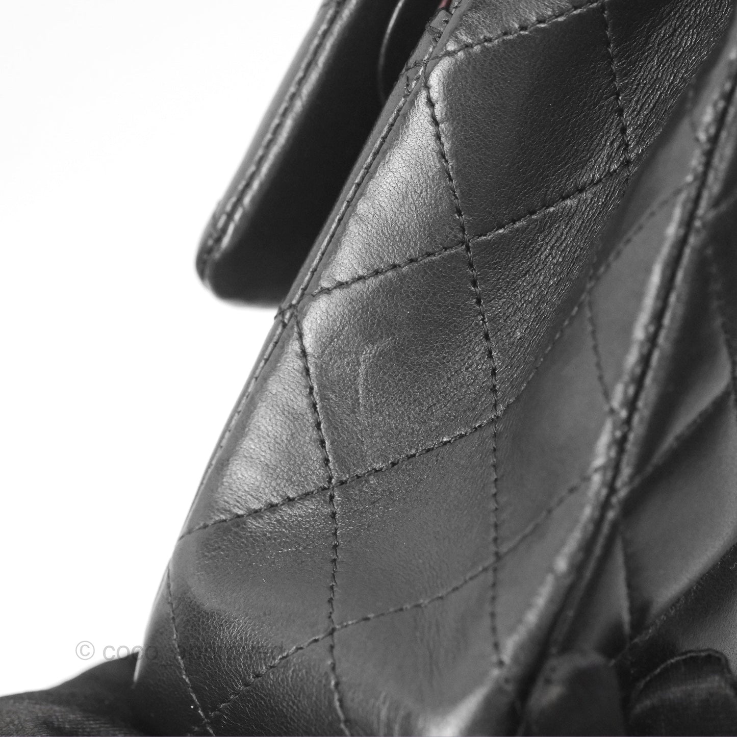 Chanel Classic M/L Medium Flap Quilted Black Lambskin Gold Hardware