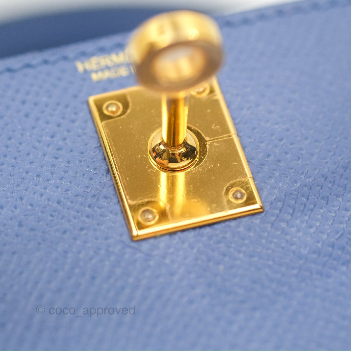 Hermès Mini Kelly II Bleu Brighton Epsom Gold Hardware