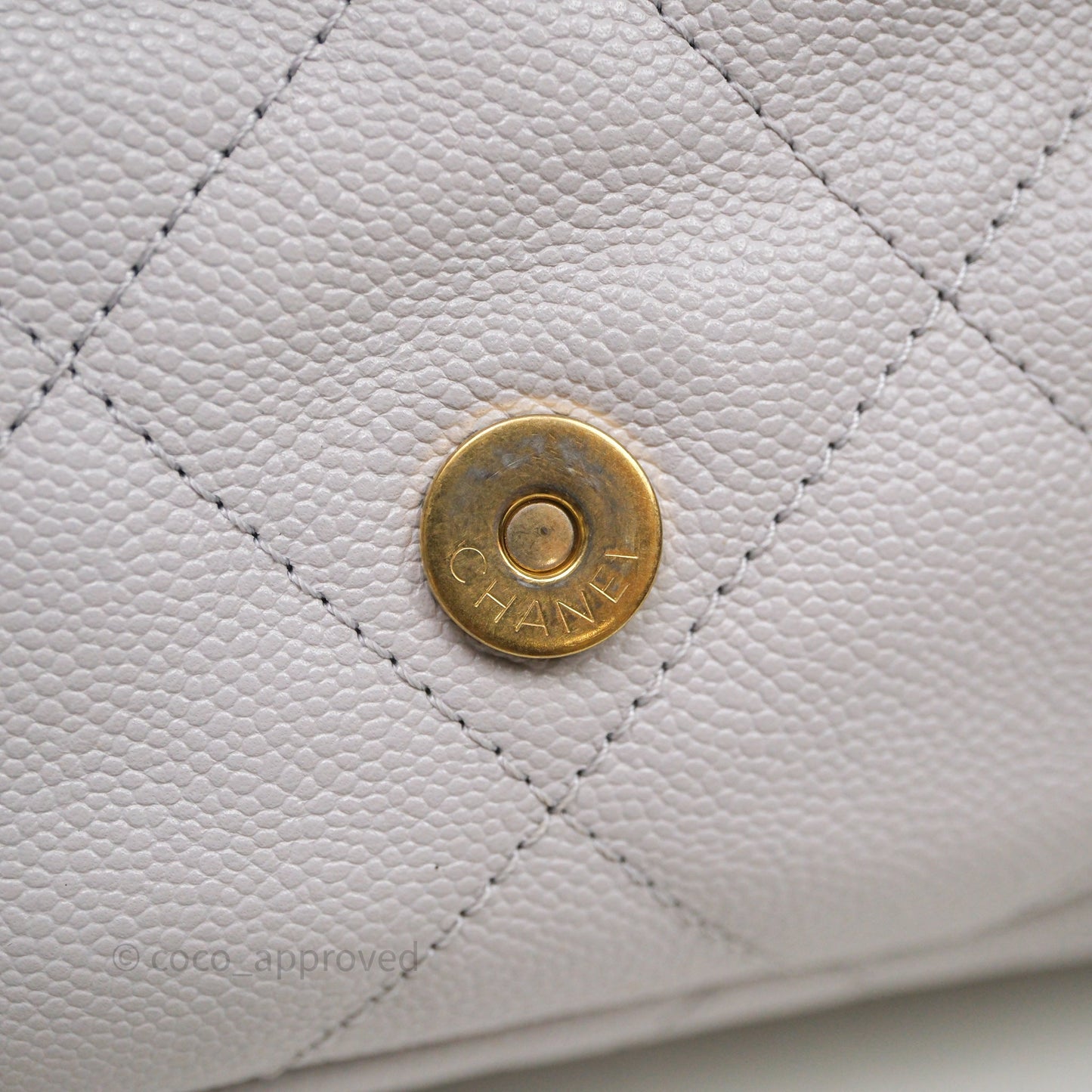 Chanel Double Pocket Hobo Bag Grey Caviar Aged Gold Hardware
