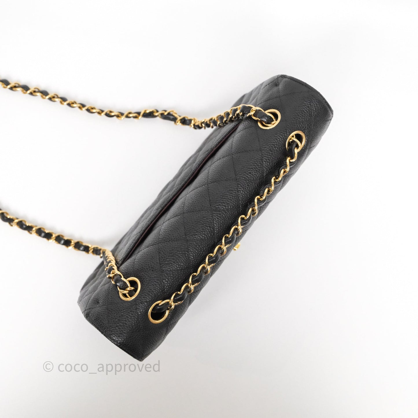Chanel Classic M/L Medium Flap Quilted Black Caviar Gold Hardware