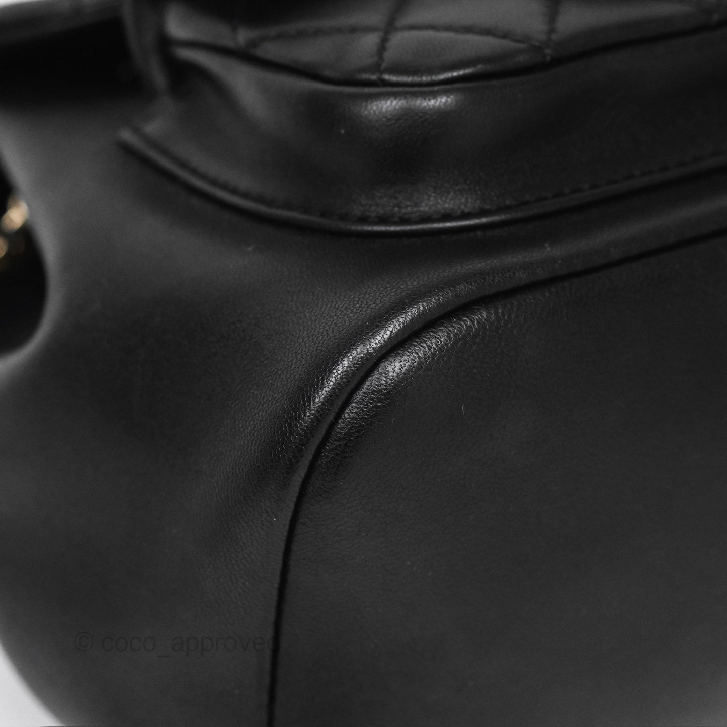 Chanel Small Duma Drawstring Backpack Black Lambskin Gold Hardware