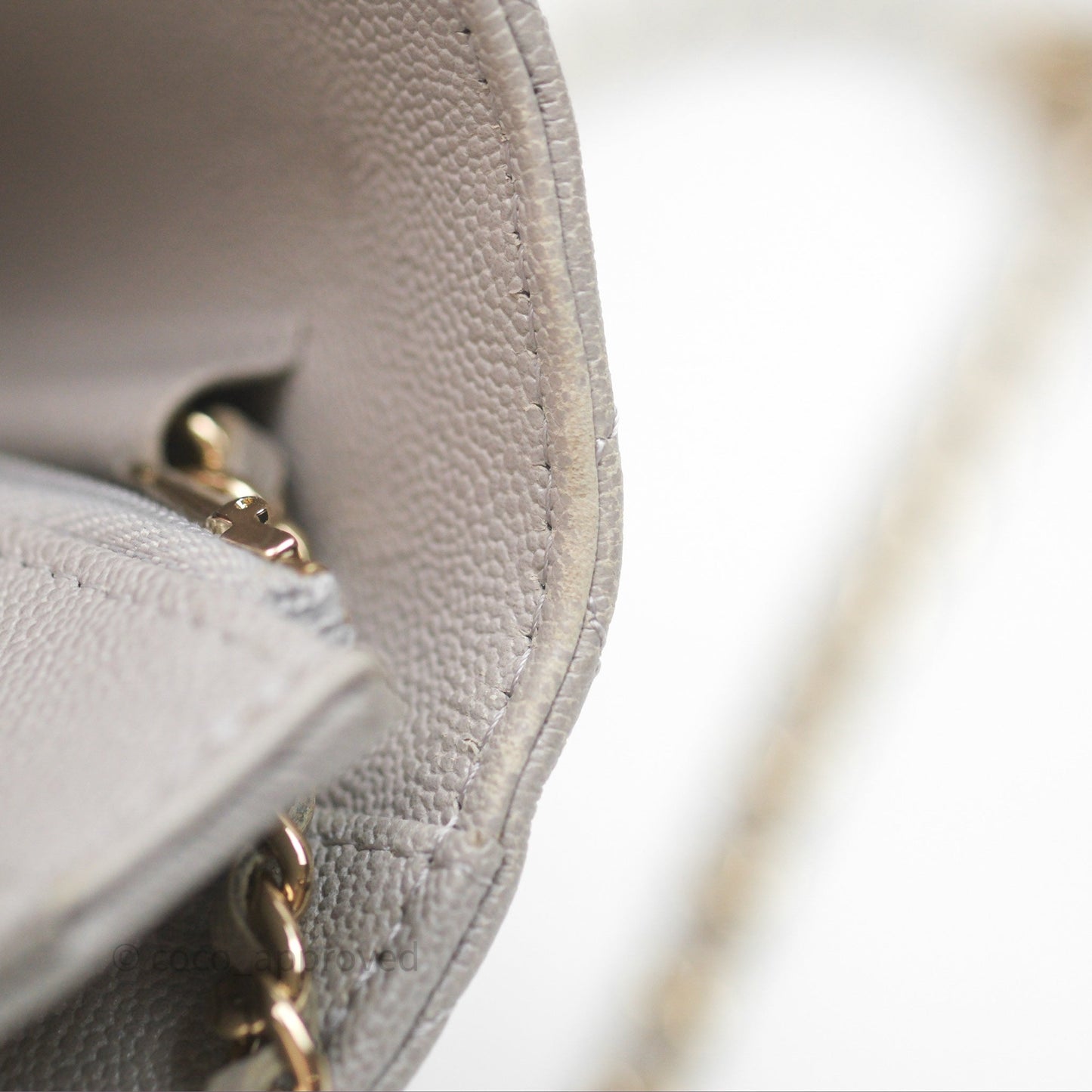 Chanel Classic Quilted Wallet on Chain WOC Grey Caviar Gold Hardware