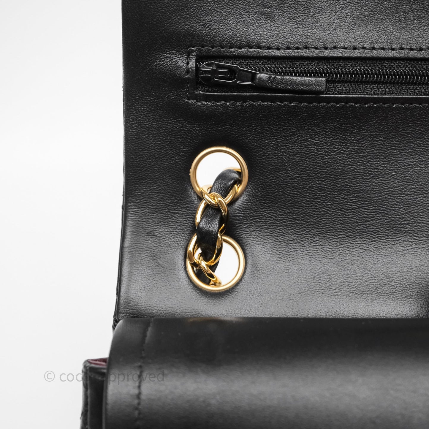 Chanel Small Classic Flap Quilted Black Lambskin Gold Hardware