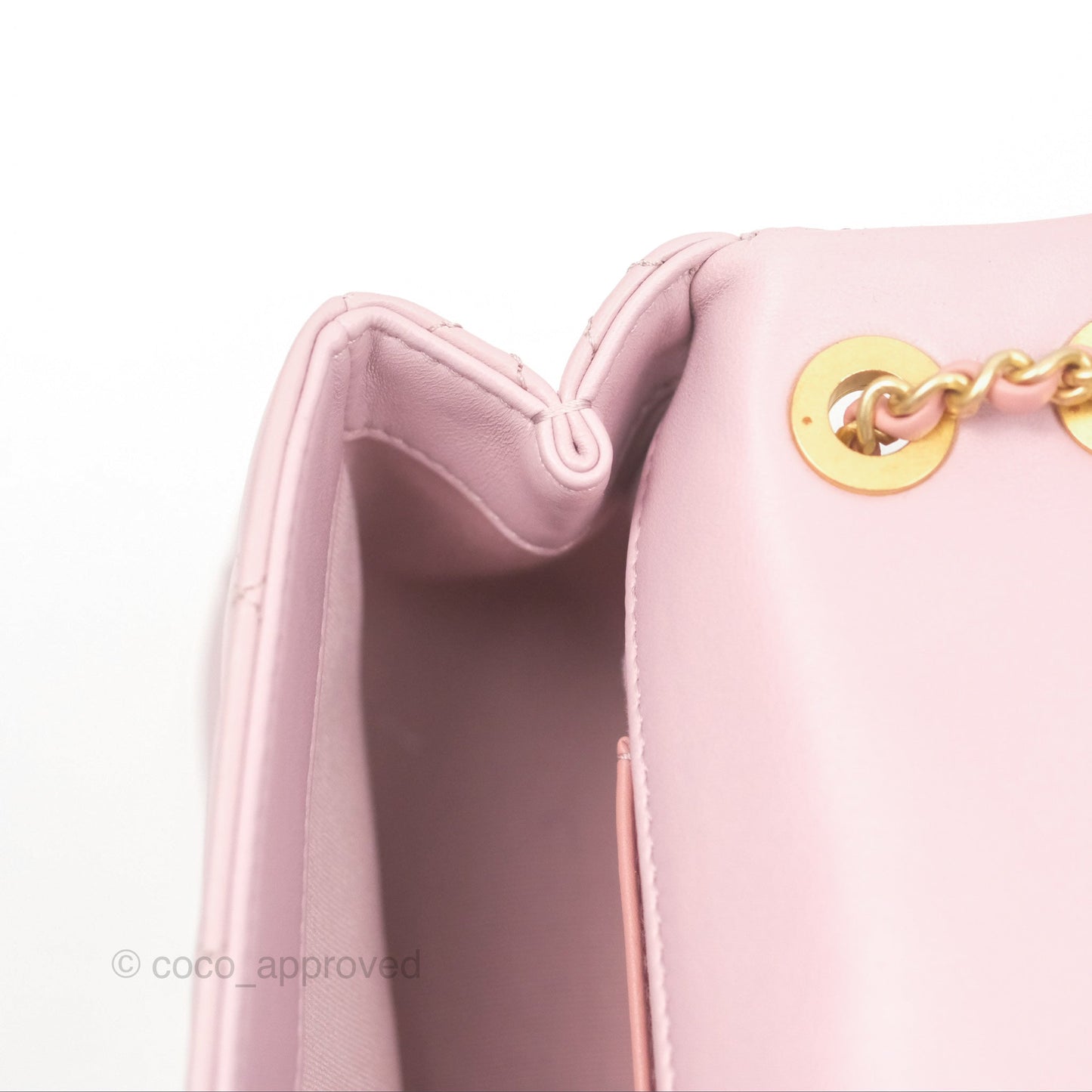 Chanel Flap Bag Dusty Pink Lambskin Aged Gold Hardware 24P