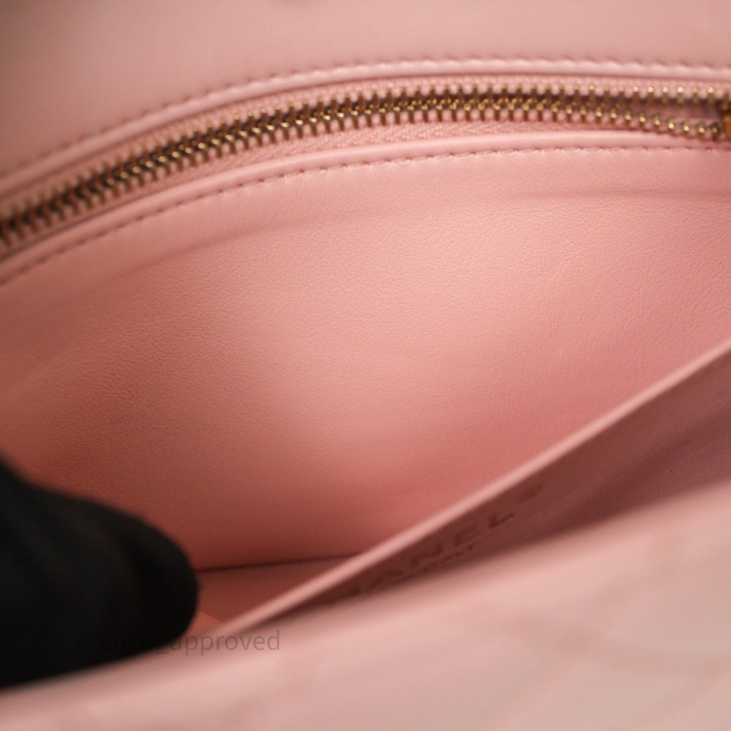 Chanel Pearl Crush Mini Square Quilted Pink Lambskin Aged Gold Hardware