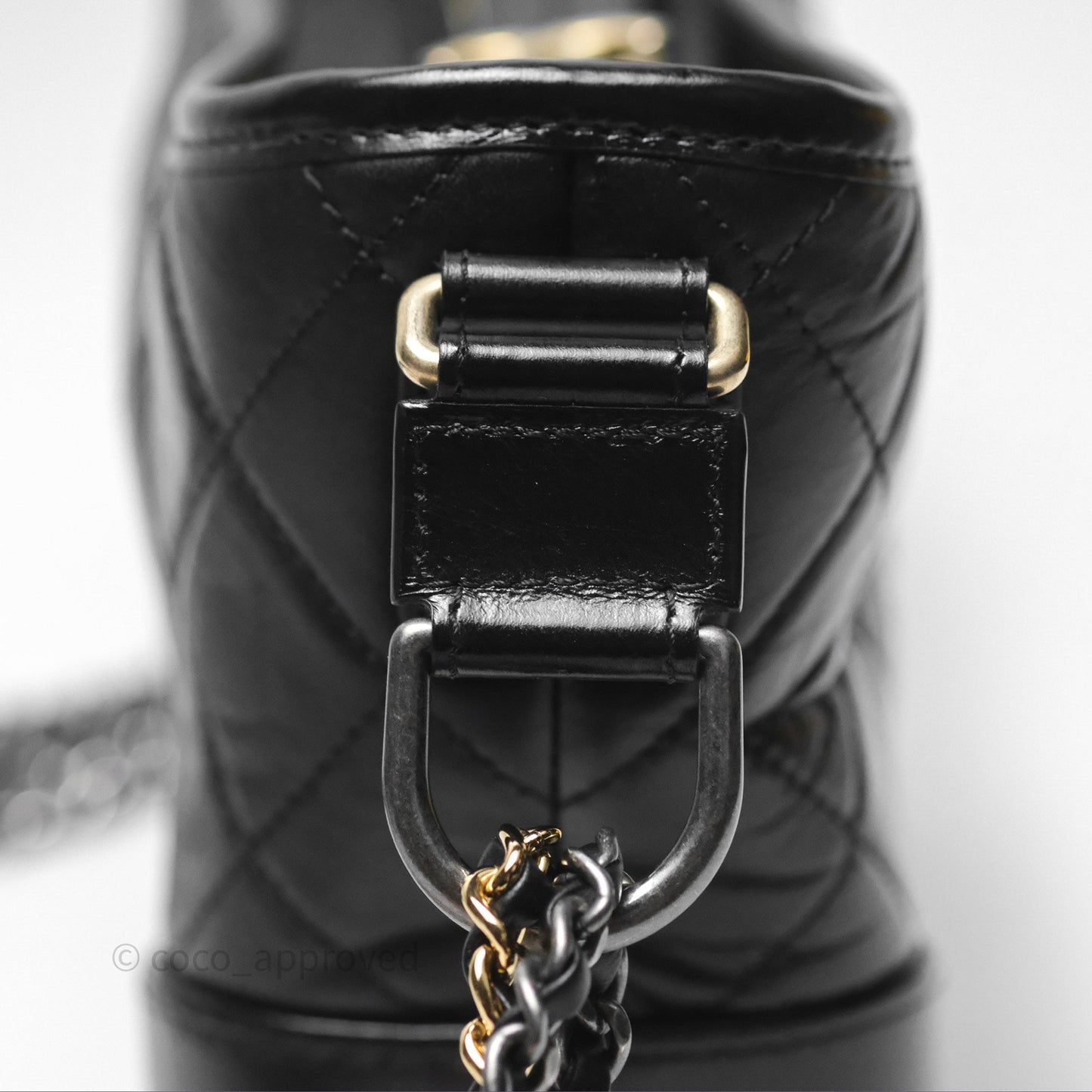 Chanel Small Gabrielle Hobo Quilted Black Aged Calfskin