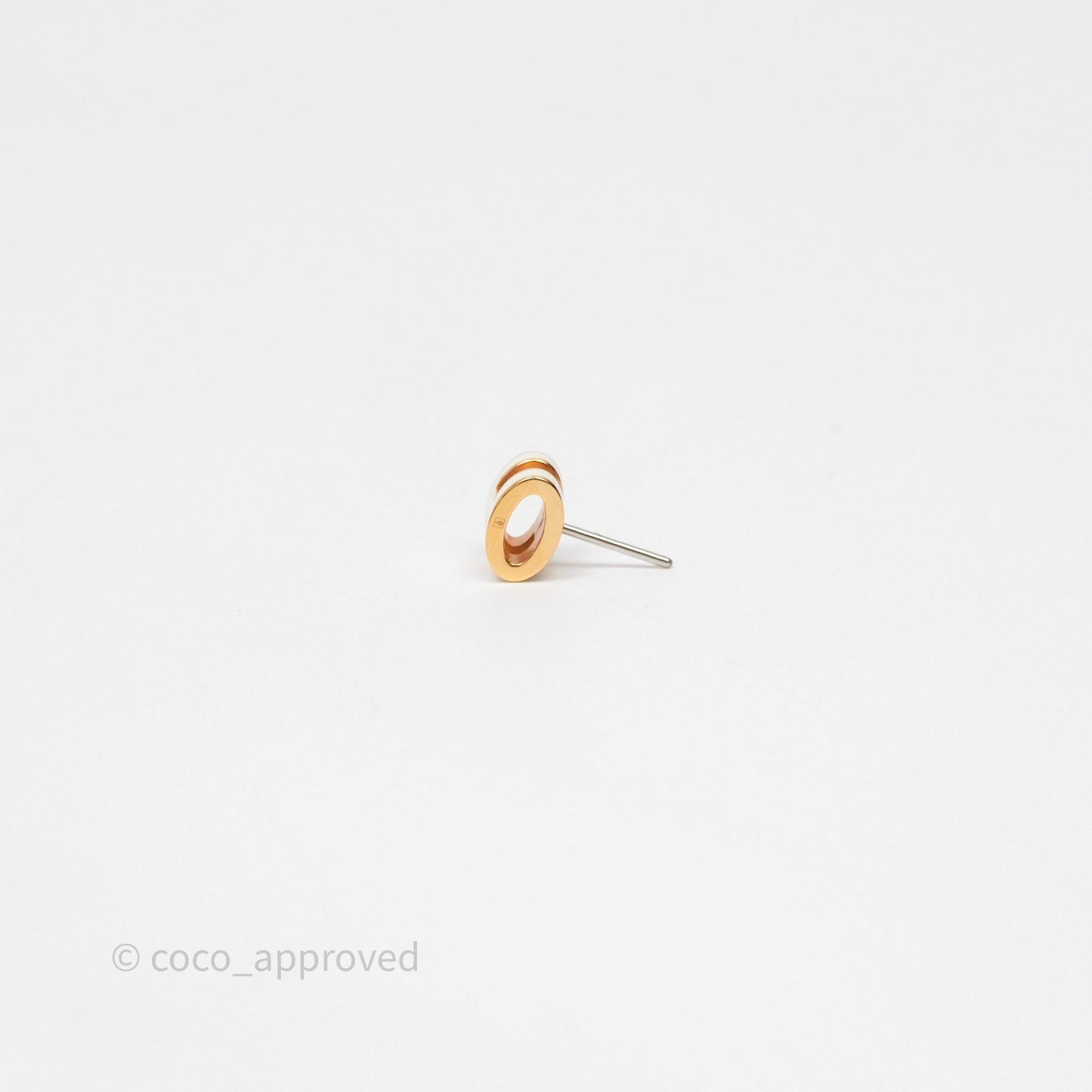 Hermes Mini Pop H Earrings Blanc Rose Gold