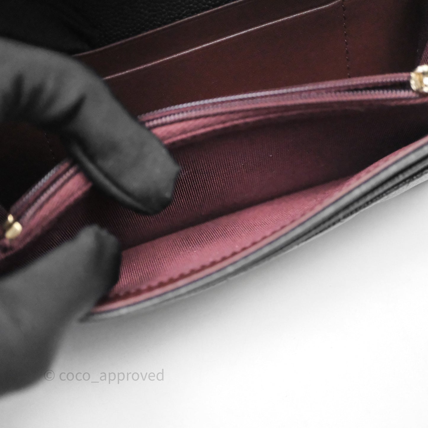 Chanel Classic Long Black Caviar Flap Wallet Silver Hardware