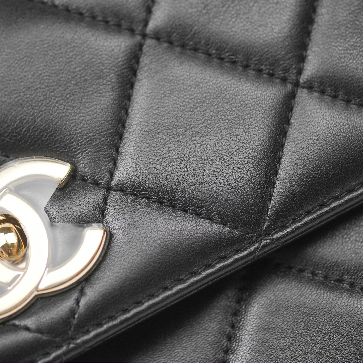 Chanel Trendy CC Flap Clutch Bag Black Lambskin Gold Hardware