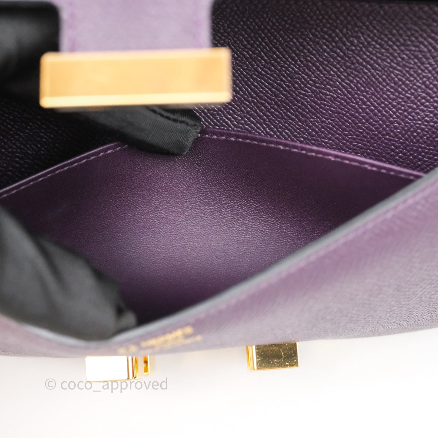 Hermès Constance Elan Raisin 59 Epsom Gold Hardware