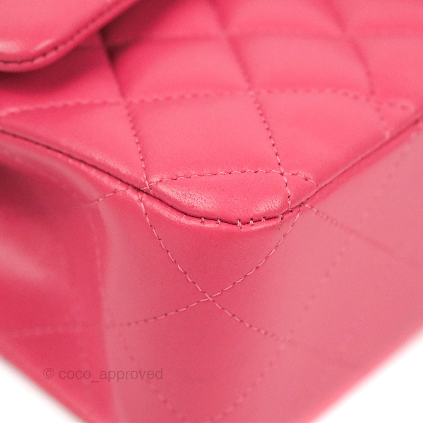 Chanel Classic M/L Medium Flap Quilted Pink Lambskin Silver Hardware