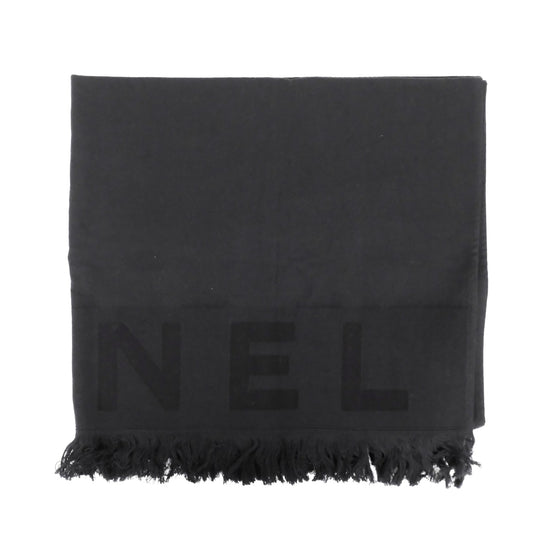 Chanel Black Fringe Beach Towel