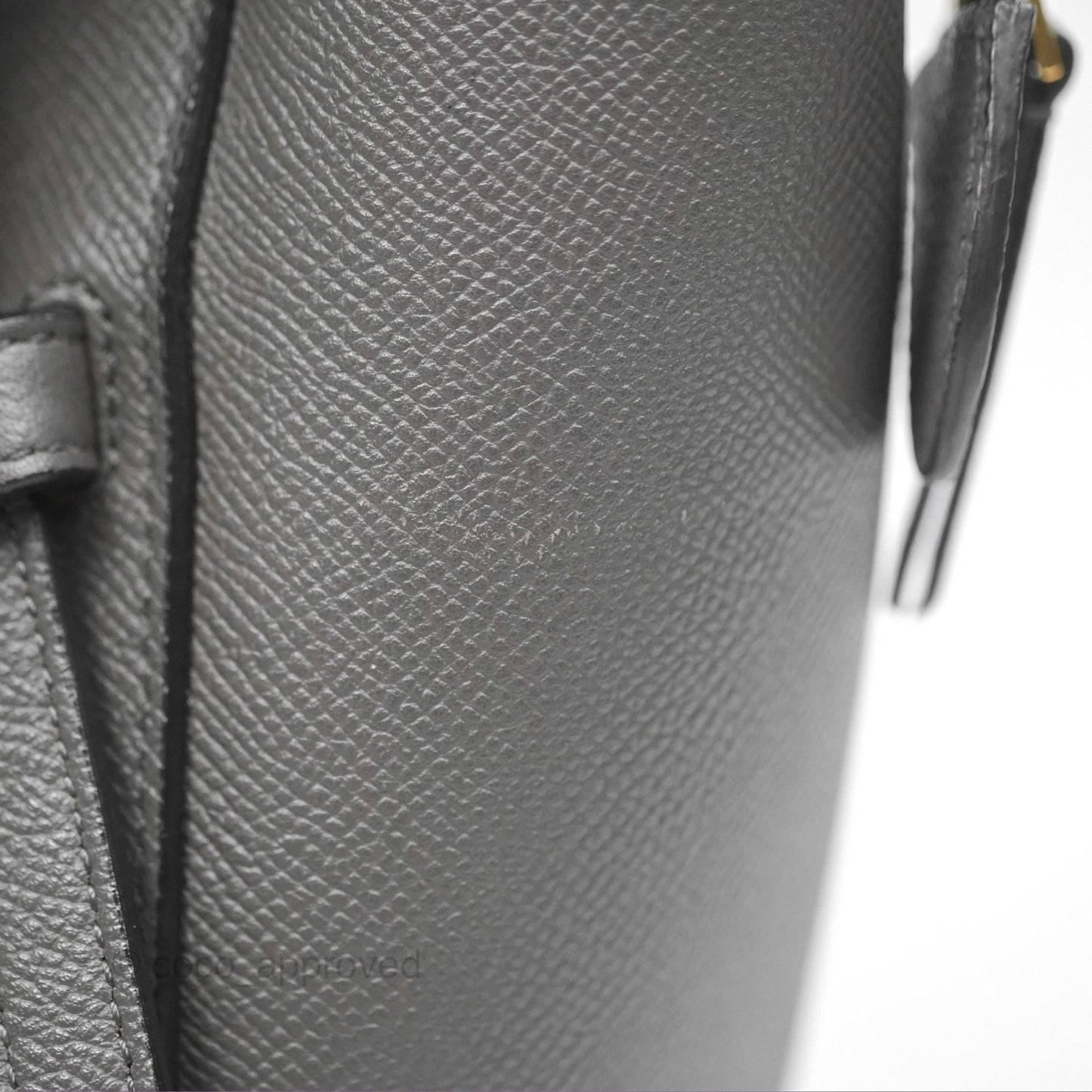 Celine Micro Belt Bag Grey Grained Calfskin Gold Hardware
