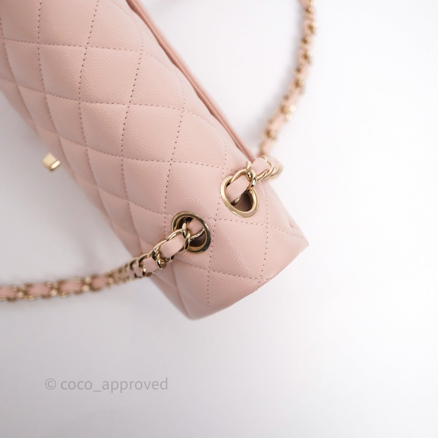 Chanel Small Classic Flap Quilted Light Pink Caviar Gold Hardware