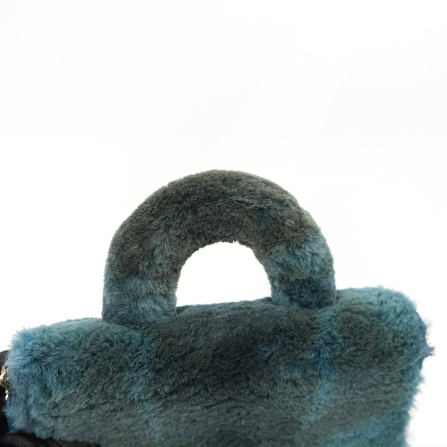 Chanel Top Handle Bag Green Blue Orylag Fur 17A