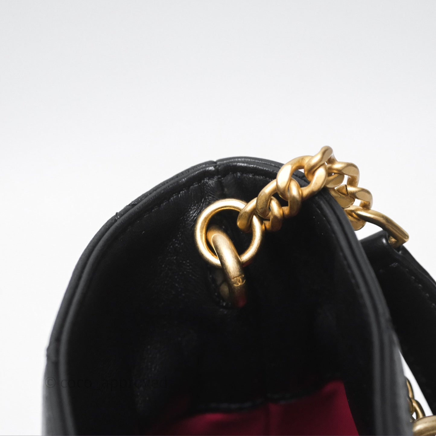 Chanel Enamel CC Bucket Bag Black Lambskin Gold Hardware 22P