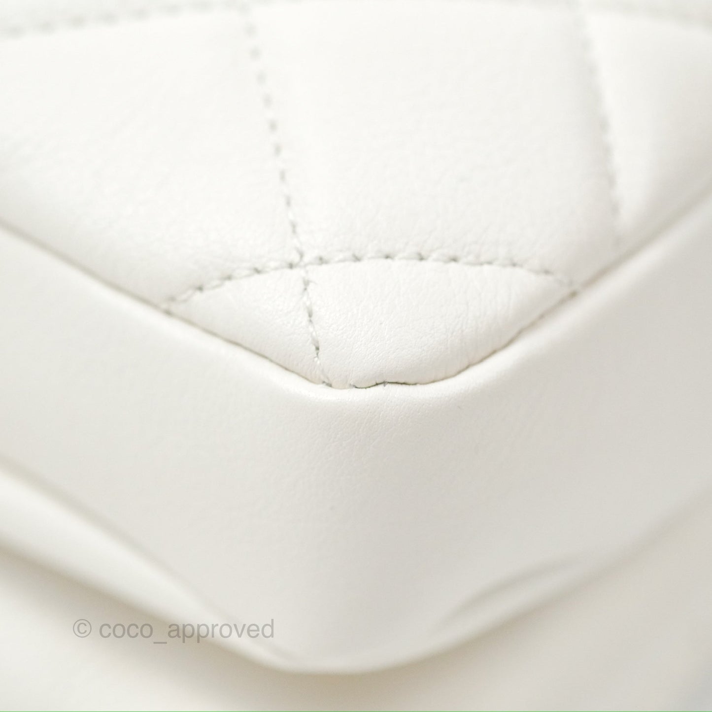 Chanel CC Crown Flap White Calfskin Antique Gold Hardware