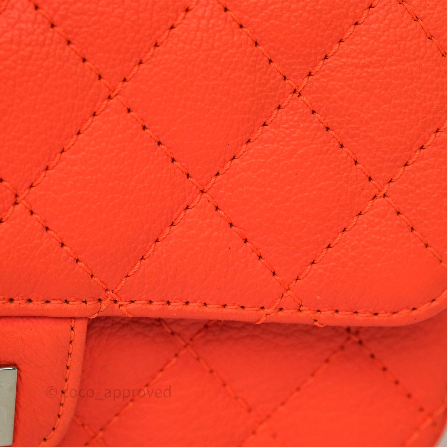 Chanel Mini Reissue 224 Tangerine Orange Goatskin Silver Hardware
