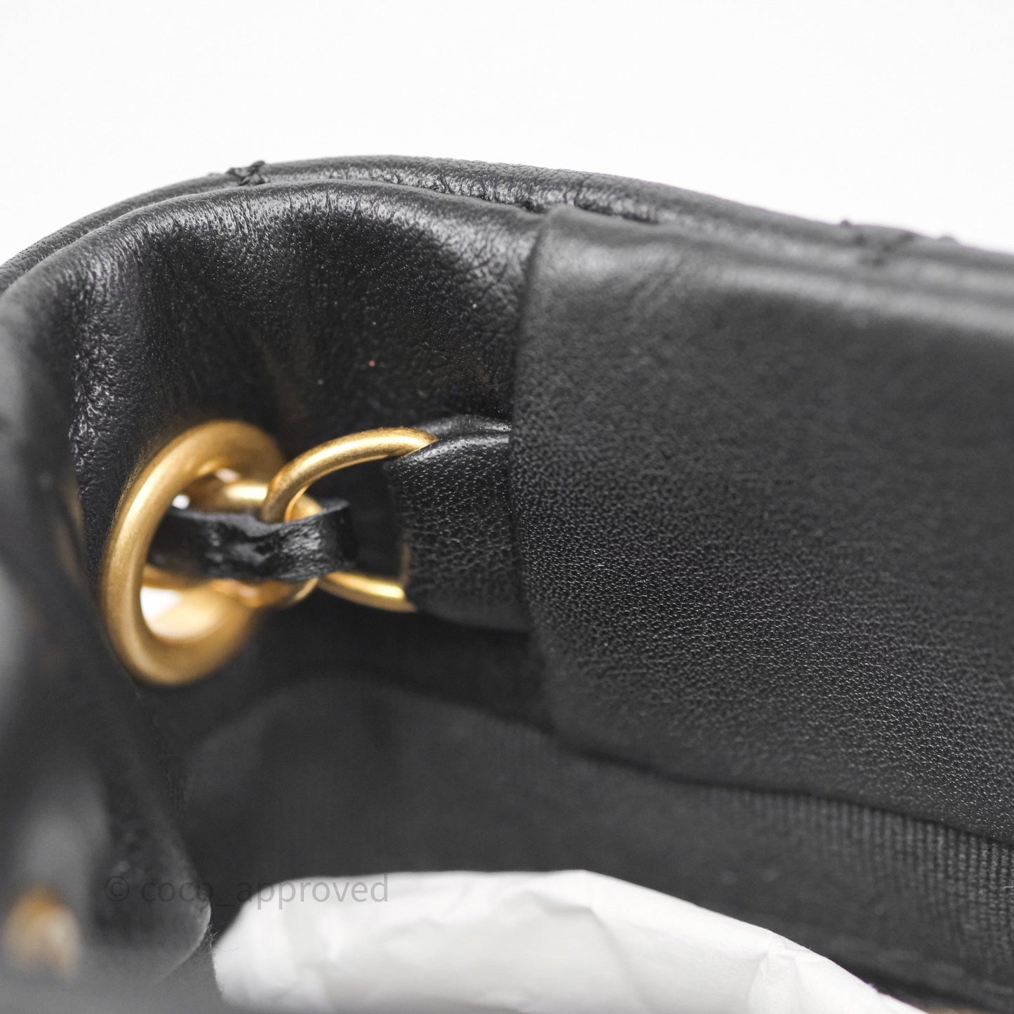Chanel Mini Backpack Black Crumpled Calfskin Aged Gold Hardware 23A