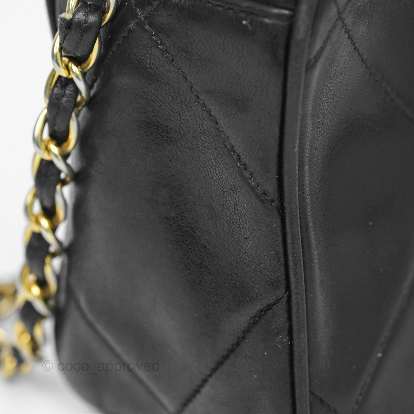 Chanel Vintage Small Camera Bag Black Lambskin Gold Hardware