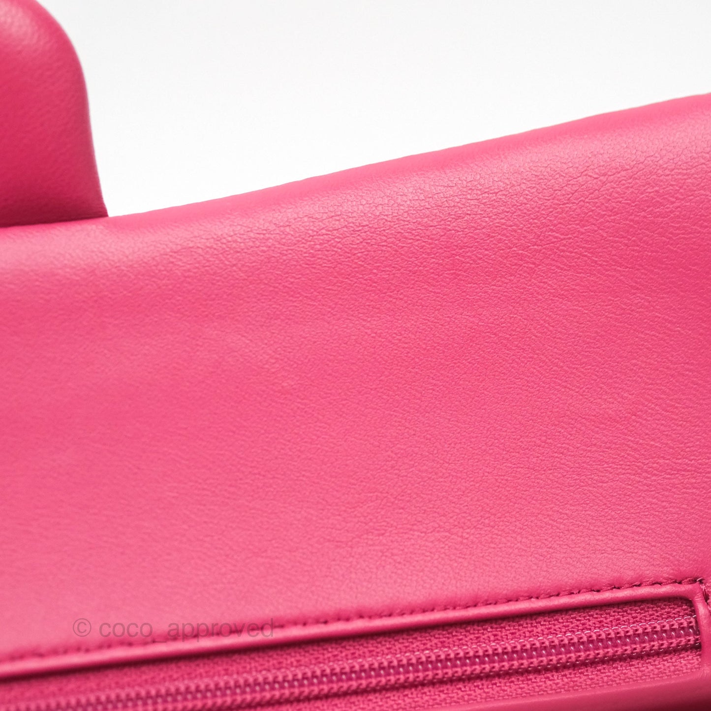 Chanel Classic M/L Medium Flap Quilted Dark Pink Lambskin Silver Hardware