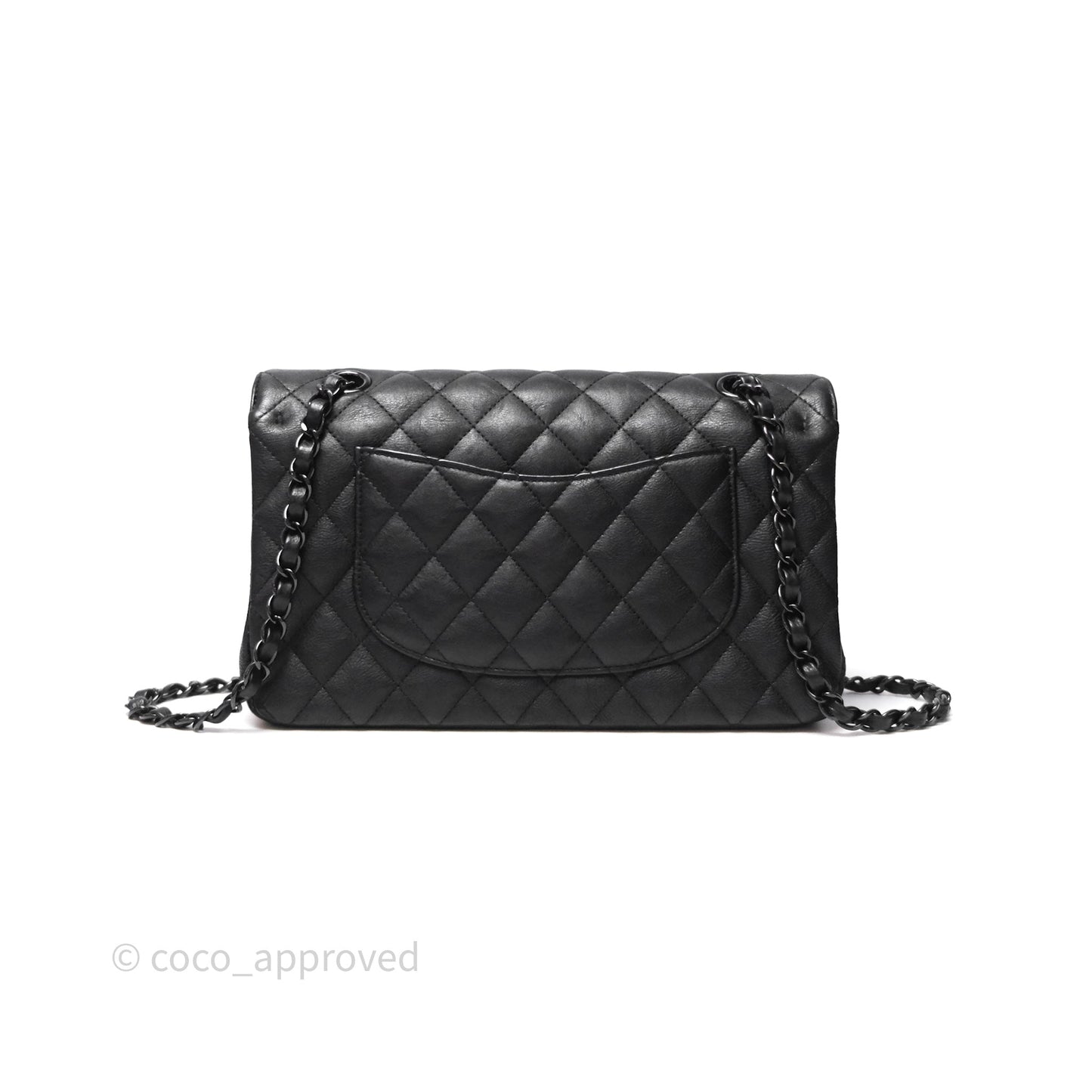 Chanel Classic Quilted M/L Medium Double Flap So Black Calfskin