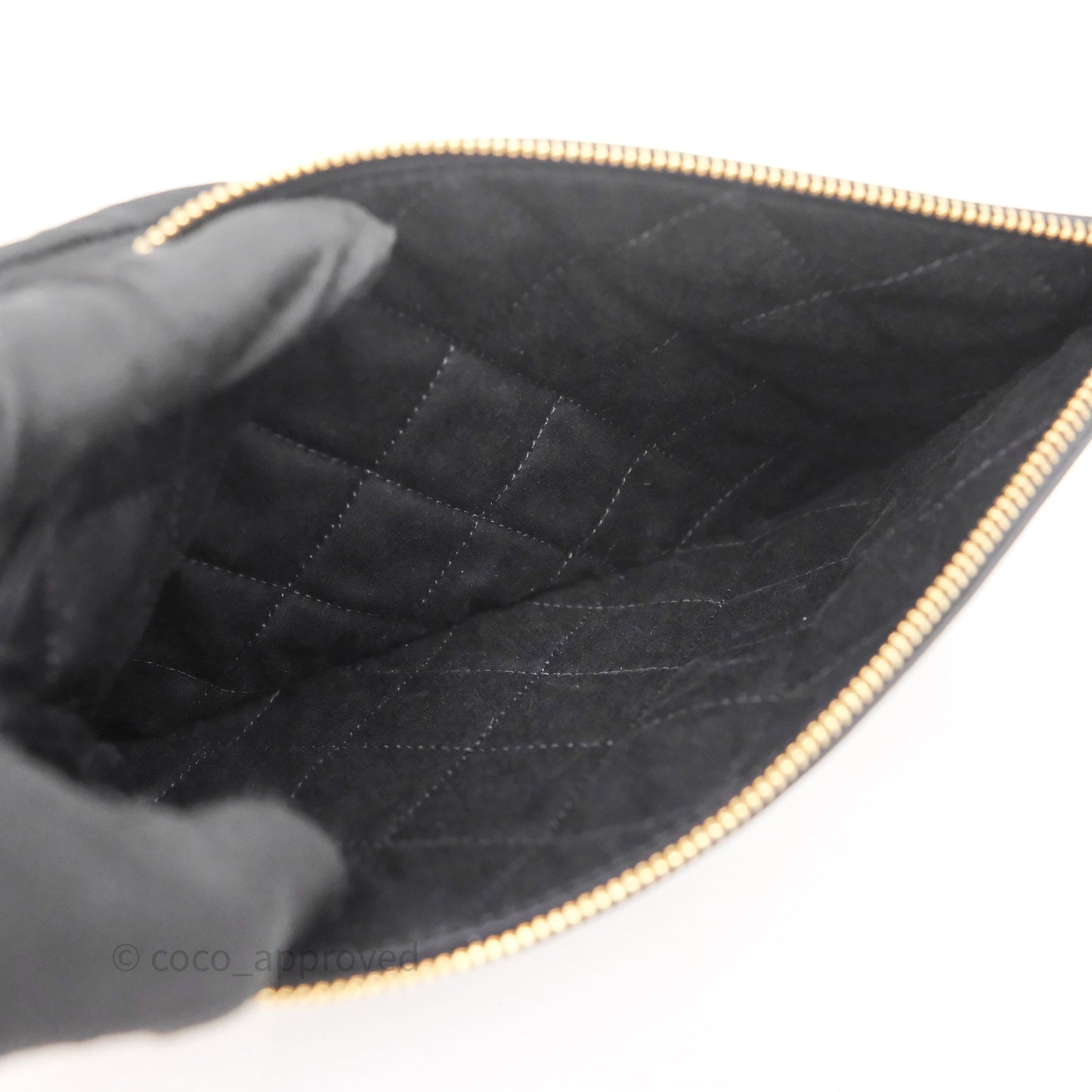 Chanel 22 Medium Black Crumpled Calfskin Aged Gold Hardware