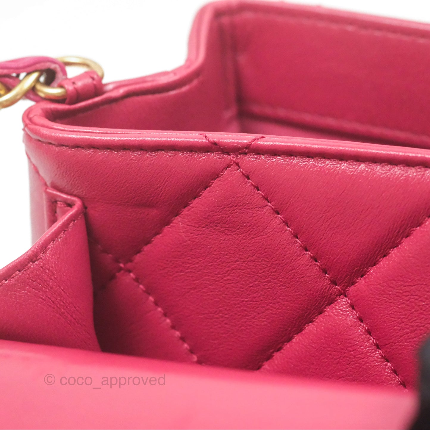 Chanel Diamond Lock CC Flap Bag Pink Lambskin Gold Hardware