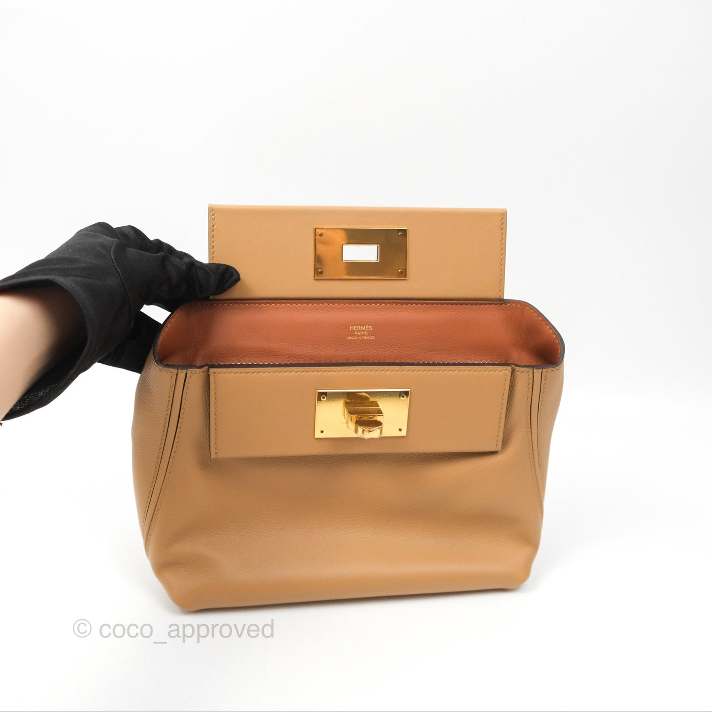 Hermès 24/24 21 Mini Chai 0M Fauve 34 Evercolor Gold Hardware