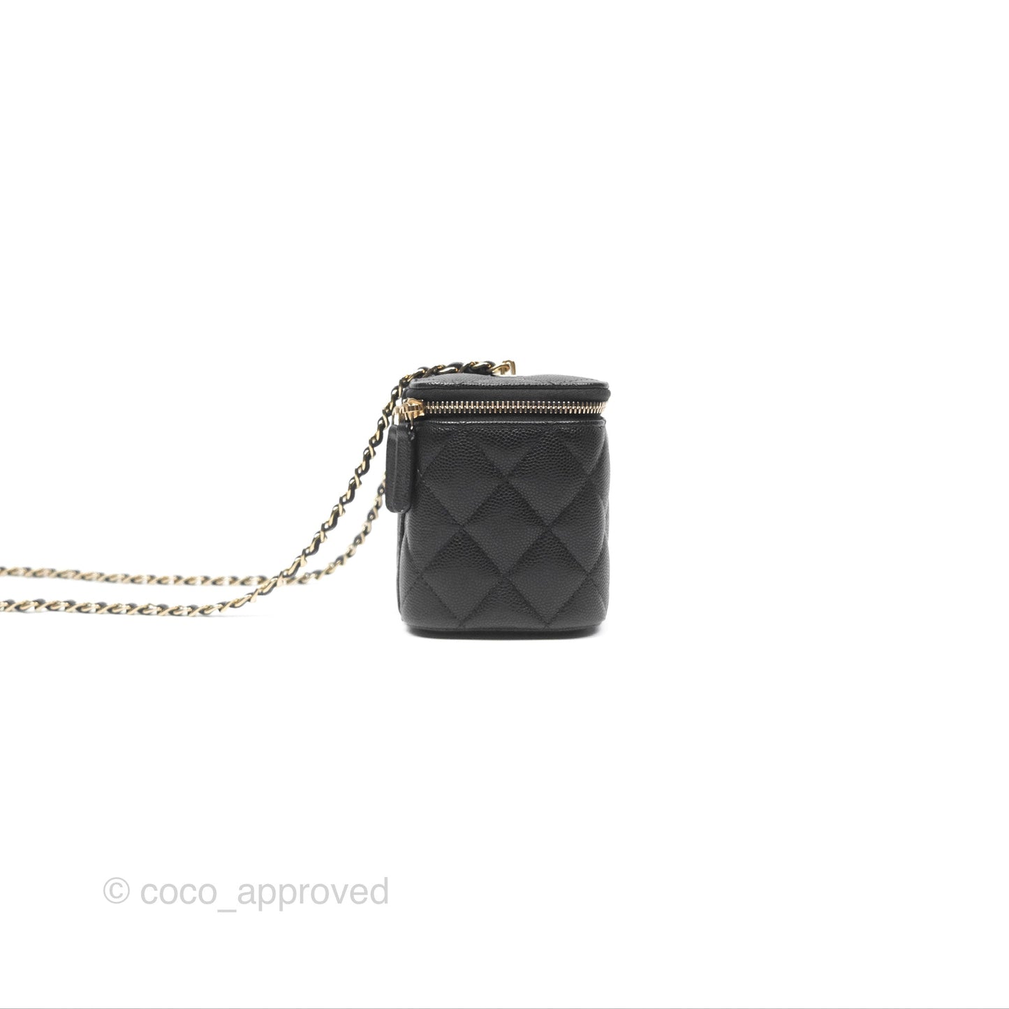 Chanel Vanity Rectangular With Chain Black Caviar Gold Hardware