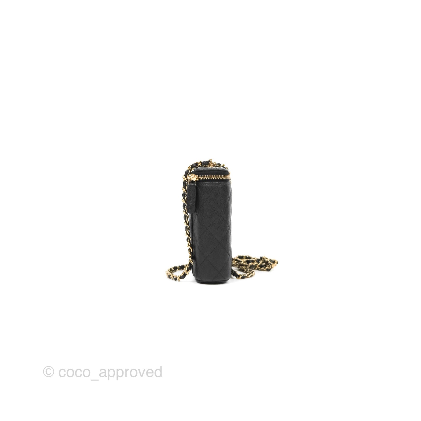 Chanel Classic Mini Vanity With Chain Black Caviar Gold Hardware