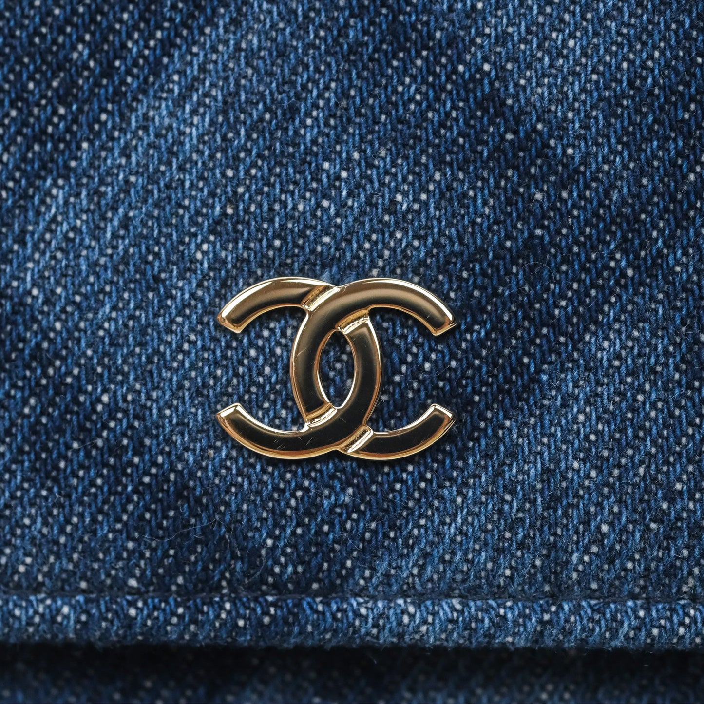Chanel Quilted Classic Wallet on Chain WOC Denim Gold Hardware