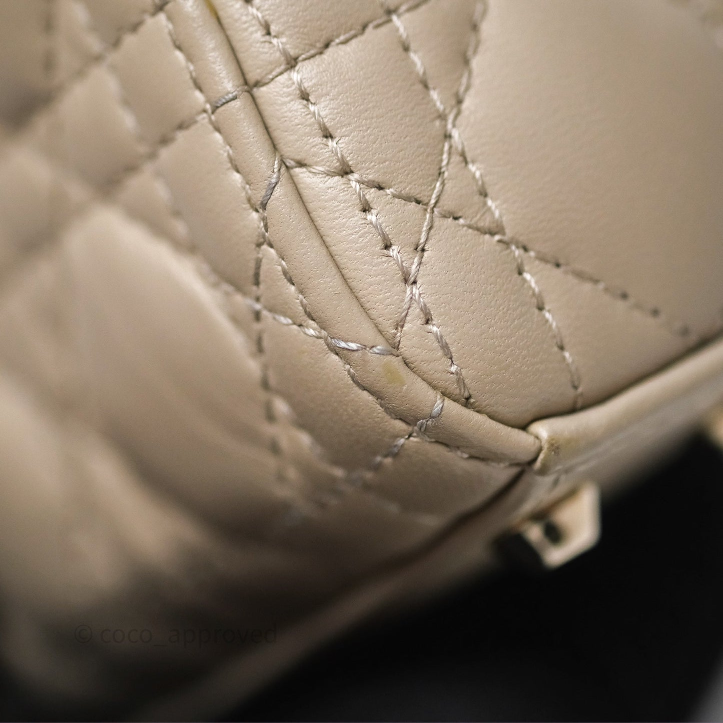Christian Dior Micro Lady Dior Cannage Beige Lambskin Gold Hardware