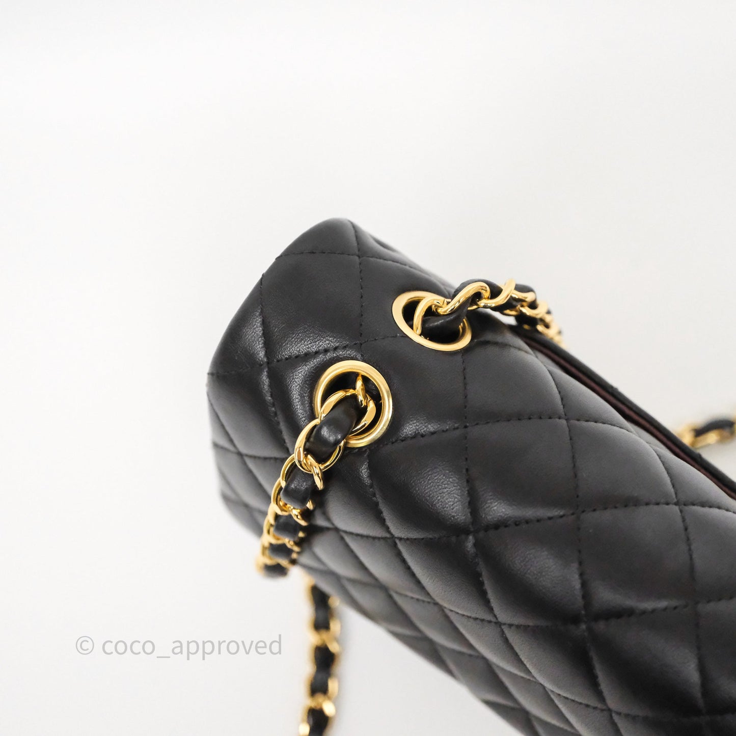 Chanel Classic M/L Medium Flap Quilted Black Lambskin Gold Hardware
