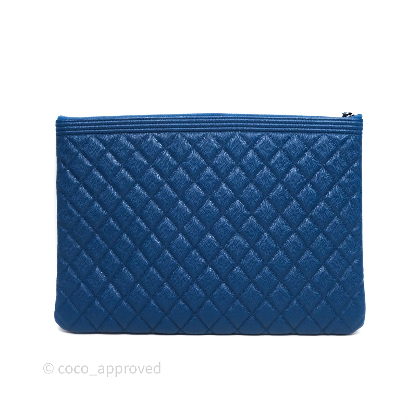 Chanel Large O Case Boy Blue Caviar Ruthenium Hardware