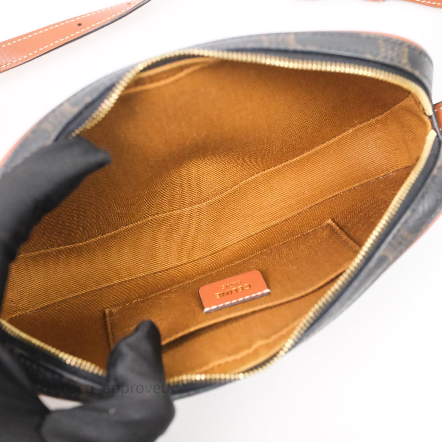 Celine Mini Camera Shoulder Bag Triomphe Canvas Tan